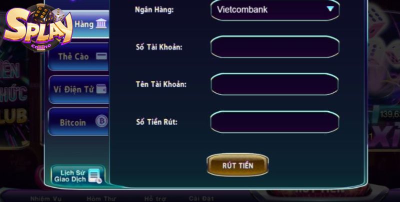 Rút tiền Splay trên máy tính